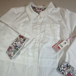 Koi Kathy Peterson Medical Lab Coat Women White Long Sleeve size 2X Rebecca NWT